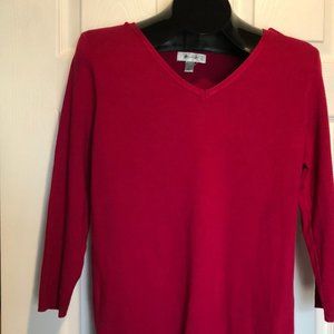 Dress Barn Light Weight V Neck Burgundy Sweater